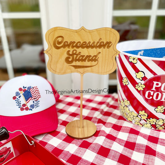 Concession Stand - Wood Table Sign