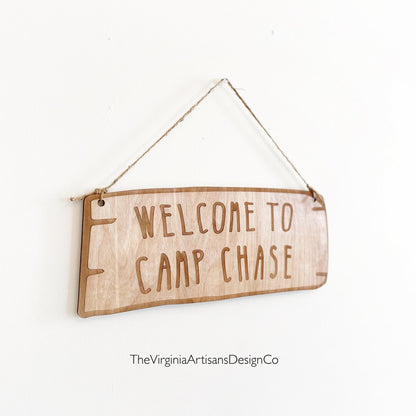 Custom Welcome to Camp Wood Sign