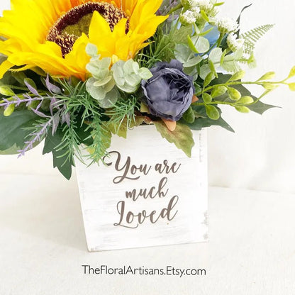 Sunflower Floral Gift Arrangement in a wooden box