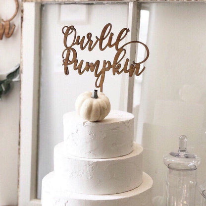 Our Lil' Pumpkin Wood Cake Topper