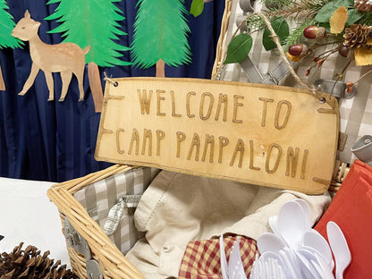 Custom Welcome to Camp Wood Sign