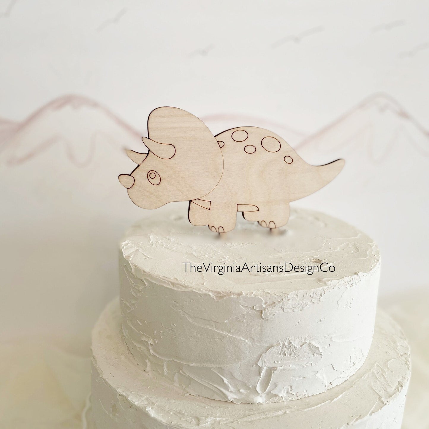 Triceratops Dinosaur Cake Topper  - Baby & Tree Available