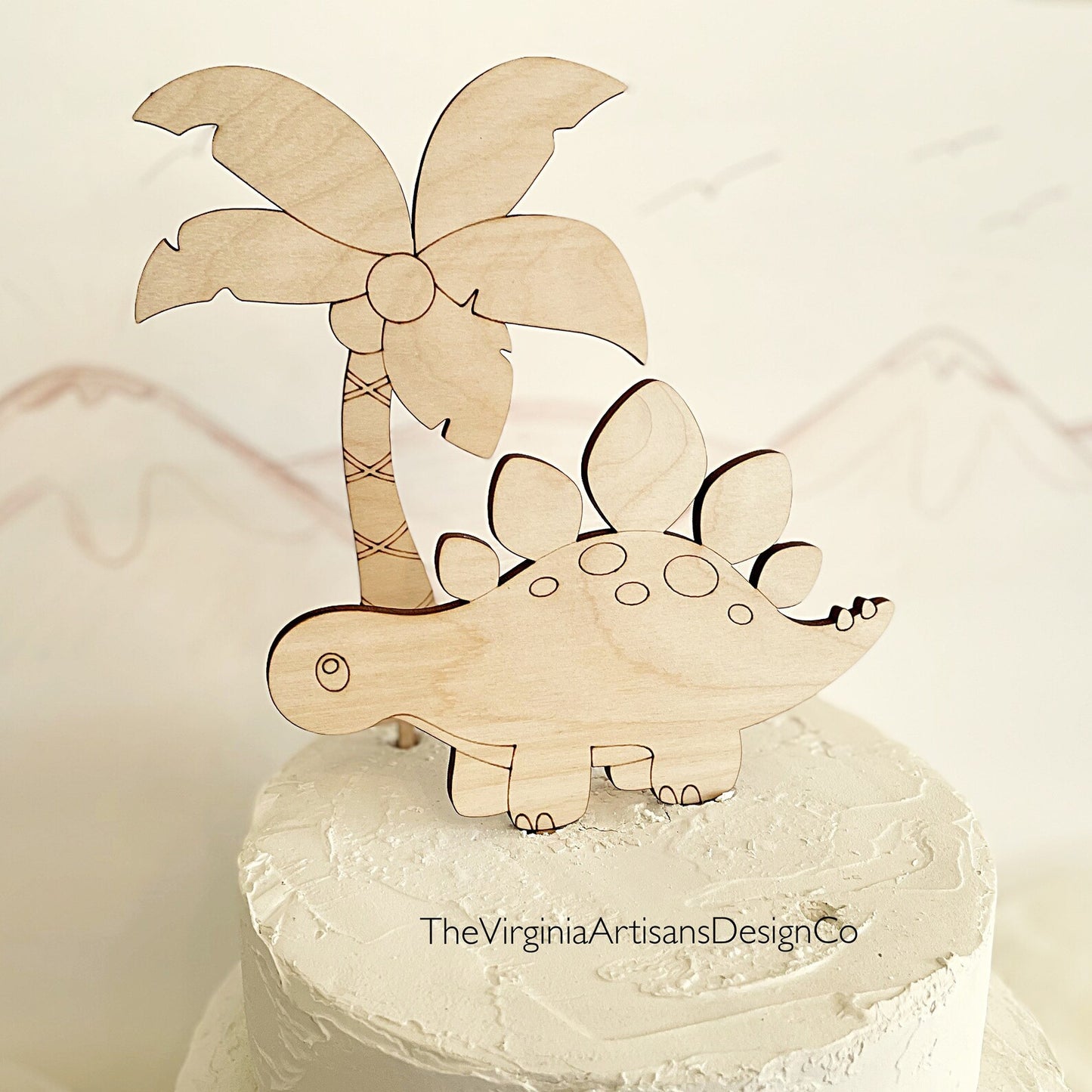 Stegosaurus Cake Topper - Name and Tree Available