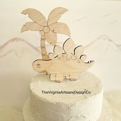 Stegosaurus Cake Topper - Name and Tree Available